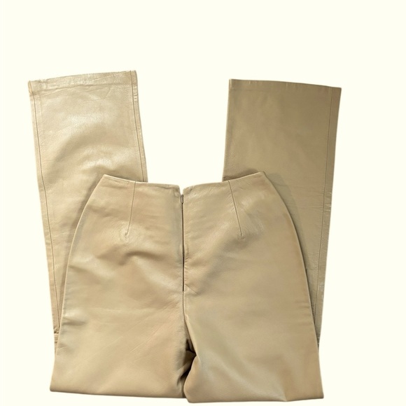 Vintage VTG 80’s Lamb Butter Soft Leather Flare Lined Pant Sz 6X31 Warm Caramel - Picture 4 of 6
